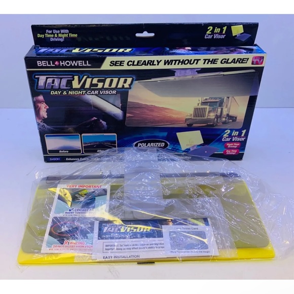 Tacvisor by Bell+Howell for Day and Night, Polarized Sun Visor, Anti-Glare, UV B - Picture 1 of 3